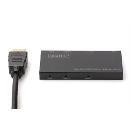 DIGITUS Splitter HDMI Ultra Slim 1x2, Negro, Metálico, 4K Ultra HD 4096x2160 Pixeles 60Hz, 3D, HDCP, Plug & Play