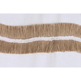 DKD Home Decor Cortina Cottage Blanco Natural 260x140 cm, Algodón, Yute y Poliéster con Anillas. Colección Nature23