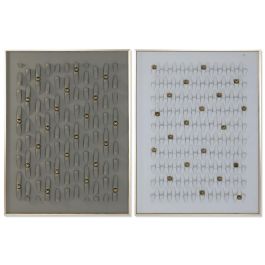 DKD Home Decor Cuadro Abstracto Estilo Urban Lienzo y PS Verde Gris 120x90 cm Profundidad 3.5 cm Set de 2 Unidades