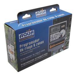 Aqua Control Programador de Riego Access 6 para 6 Zonas con Conexión Bomba y Sensor Lluvia y Fácil Programación a Pilas
