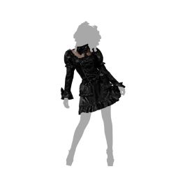 Disfraz Muñeca Lolita Negra Con Volantes Para Mujer Adulto Talla XS-S