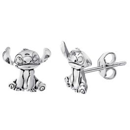 PEERS HARDY Pendientes Disney Stitch bañados en plata con detalles 3D
