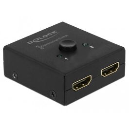DELOCK Conmutador HDMI 2 a 1 Bidireccional 4K 60Hz Compacto Negro 3840x2160 Pixeles