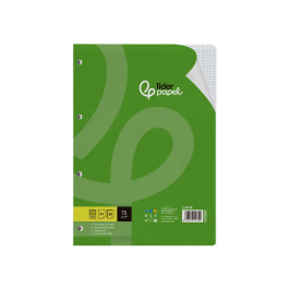 Liderpapel Recambio A4 80 Hojas 75gr Cuadro 4 mm con Margen 4 Taladros