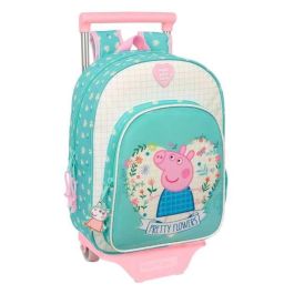 Mochila Escolar con Ruedas Peppa Pig Pretty flowers Amarillo Menta 26 x 11 x 67 cm 26 x 34 x 11 cm