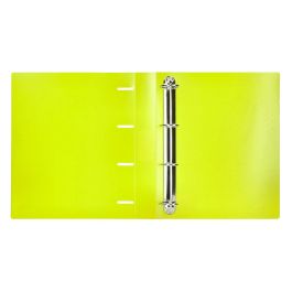 Carpeta Liderpapel 4 Anillas Mixtas 40 mm Polipropileno Din A4 Amarillo Fluor Opaco