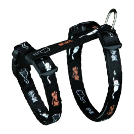 TRIXIE Arnés para gatitos junior con correa, motivo de gato, 21x33 cm / 8 mm - 1.20 m