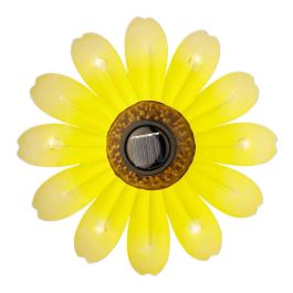 Figura luz solar metalica con forma de flor ø14 x 4 cm colores surtidos