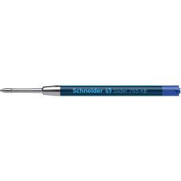 Schneider Slider 755 XB Recambio Bolígrafo G2, Mina de Tinta Azul Gruesa de Acero Inoxidable, Resistente al Desgaste (10 Unidades)