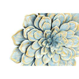 DKD Home Decor Adorno Decorativo de Pared Estilo Shabby de Metal, Diseño Floral Azul y Naranja, 61x61x8 cm - Juego de 2 Unidades