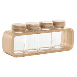 Especiero Basicos DKD Home Decor Natural 6.4 x 10.6 x 25 cm Set de 4