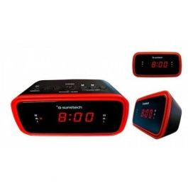 Sunstech FRD60RD Despertador Radio FM PLL con 10 Presintonías, Alarma Dual, Pantalla LED 0.6'' y 3 Modos