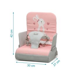 KioKids Trona de Viaje Plegable y Portátil para Bebés - Asiento Elevador Seguro con Diseño Conejo Rosa - Apto de 6 a 36 Meses KioKids Trona de Viaje Plegable y Portátil para Bebés - Asiento Elevador Seguro con Diseño Conejo Rosa - Apto de 6 a 36 Meses