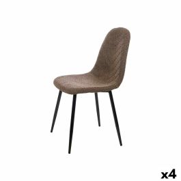 Silla Marrón Tela Borreguillo 45 x 89 x 53 cm (4 Unidades)