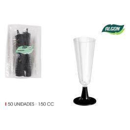 Algon Set de 50 Copas de Cava con Pie Negro 150 cc (6 Unidades) Precio: 29.88999959. SKU: B15CNH5V8X