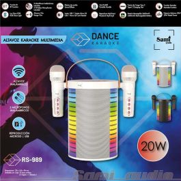 SAMI Karaoke DANCE Altavoz Multimedia con 2 Microfonos, 20W de Potencia