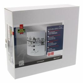 BURG-WÄCHTER 6204/10 Ni Armario para Llaves Skyline NY con Puerta Acero Inoxidable Serigrafiada y Caja Acero Galvanizado Negro Cierre Magnético Ajustable