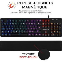 The G-Lab KEYZ CARBON Evolution Teclado Gaming Mecánico Retroiluminado Switch Blue Reposamanos Chasis Metal Layout FR