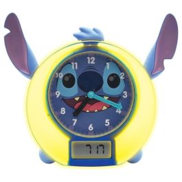 Disney Stitch - Reloj educativo cuentacuentos con luz nocturna y melodías. Entrenador de sueño y temporizador, idioma inglés