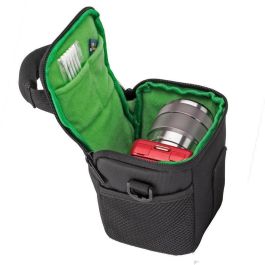 Rivacase 7412 - Bolsa de Hombro para Cámara Réflex, 3 Compartimentos, Verde/Negro, Compatible con Pentax K-3 Kit/Nikon 1 AW1