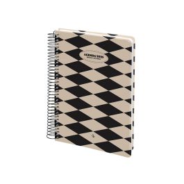 Agenda Espiral Liderpapel Classic A5 2025 Dia Pagina Color Blanco Y Negro Papel 70 gr