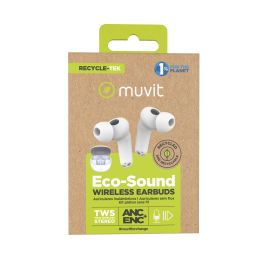 muvit for change auriculares estéreo true wireless ANC+ENC blancos