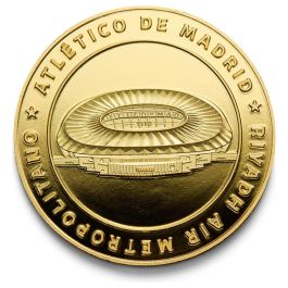 Atletico de Madrid Moneda Estadio Metropolitano Coleccionismo Zinc 4cm Capsula Acrilica Blister Expositivo