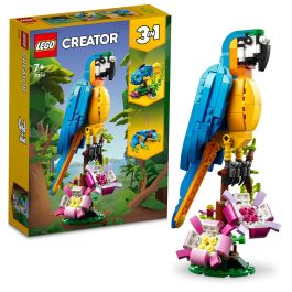 LEGO 31136 Creator 3en1 Loro Exótico - Set de Construcción de Animales de la Selva Transformable en Pez y Rana