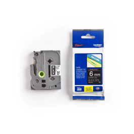BROTHER Cinta laminada negro/ blanco 6mm