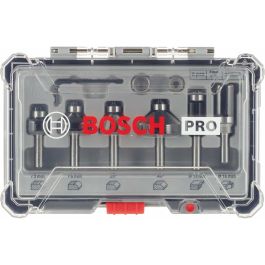 BOSCH PROFESSIONAL 2607017469 - Juego de Brocas para Fresadora, 6 Piezas, Vástago de 8mm, para Madera Blanda y Dura