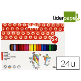 Liderpapel Lápices de cera caja de 24 unidades colores surtidos resistentes triangulares Precio: 5.50000055. SKU: B133AHWDKD
