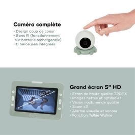 Vigilabebés con cámara YOO Go+ - Pantalla grande 5 720P HD - Batería recargable, duración de la batería 8 h - 4 accesorios de soporte para cámara incluidos Vigilabebés con cámara YOO Go+ - Pantalla grande 5 720P HD - Batería recargable, duración de la batería 8 h - 4 accesorios de soporte para cámara incluidos