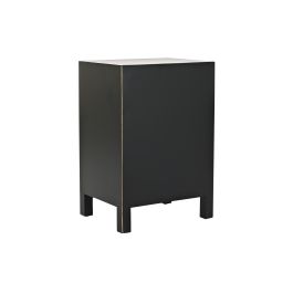 DKD Home Decor Mesita de Noche Oriental Masako Negra y Blanca con 1 Cajón y 2 Puertas 36 x 66 x 45 cm