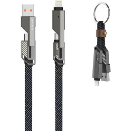 4smarts Cable USB-C ComboCord Flat 240W, 1.5m + Cable Llavero