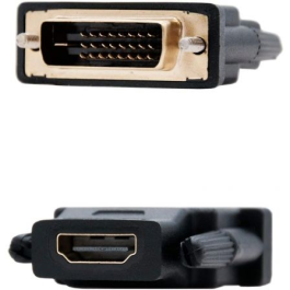 Nanocable 10.15.0700 Adaptador DVI 24+1 Macho a HDMI Hembra Tipo A - Conector Oro 24K Negro Nanocable 10.15.0700 Adaptador DVI 24+1 Macho a HDMI Hembra Tipo A - Conector Oro 24K Negro