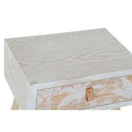 Mesita De Noche Tropical DKD Home Decor Blanco Natural 35 x 51 x 48 cm