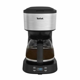 TEFAL Cafetera de filtro Programable Acero Inoxidable 1,2L, 8 a 12 tazas, Pantalla LED, Filtro permanente, Mantiene caliente, Equinox CM520D10