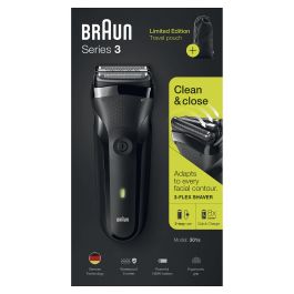 Braun Series 3 301s Máquina de Afeitar Eléctrica con Recortadora, 2 SensoFoil, Negro, Lavable, A Prueba de Agua, Batería Recargable