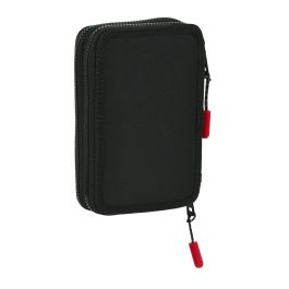 Estuche Escolar con Accesorios Paul Frank Campers Negro 12.5 x 19.5 x 4 cm (28 piezas)