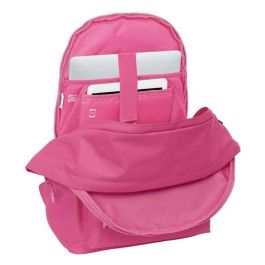 Safta Mochila Doble para Portátil 15,6"+USB Munich Básicos Fucsia 31x44x18 cm