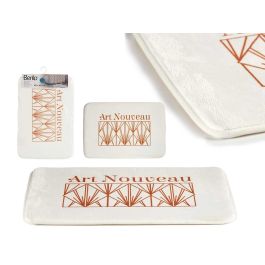 Berilo Alfombra Baño Art Nouveau 40x60 cm Blanco y Bronce Poliester y Algodon PVC (Set de 12) Precio: 48.94999945. SKU: S3609735