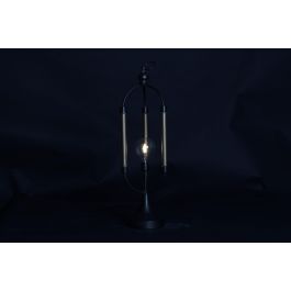 DKD Home Decor Decoración Luminosa Loft LED Metal Dorado y Negro 61 cm Alto Funciona con Pilas