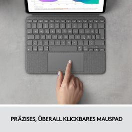 Logitech 920-010144 Combo Touch para iPad Pro 11" (1ª-3ª Gen) Teclado AZERTY Francés con Trackpad Cubierta Retroiluminada Gris Oxford