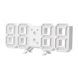 Q-connect Reloj de Pared Digital con Temperatura y 3 Alarmas, Control de Sonido, 220x40x87 mm