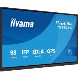 Iiyama TE9813A-B1AG Pantalla Interactiva 98" UHD IPS Android 14 8/128GB 450cd/m² Antiglare LAN WiFi-6/BT 5.0 OPS Slot VESA 400x400 Negro Precio: 4169.94999949. SKU: B12HT8EN2Q