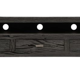 Mueble Tv Negro Madera / Acero Salón 160 X 40 X 59 cm