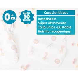 KioKids Baberos Desechables de Un Uso en Celulosa con Bolsillo Recoge-Migas, Multicolor, +6 Meses, 10 Unidades