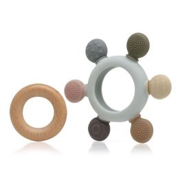 KioKids Mordedor Madera y Silicona Estrella Ecofriendly +3 Meses