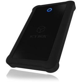 ICY BOX IB-233U3-B Carcasa Externa para Disco Duro/SSD SATA de 2.5" USB-A 3.0 con Funda de Silicona Negra