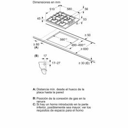 Placa de Gas Balay 3ETX463BB 60 cm Placa de Gas Balay 3ETX463BB 60 cm